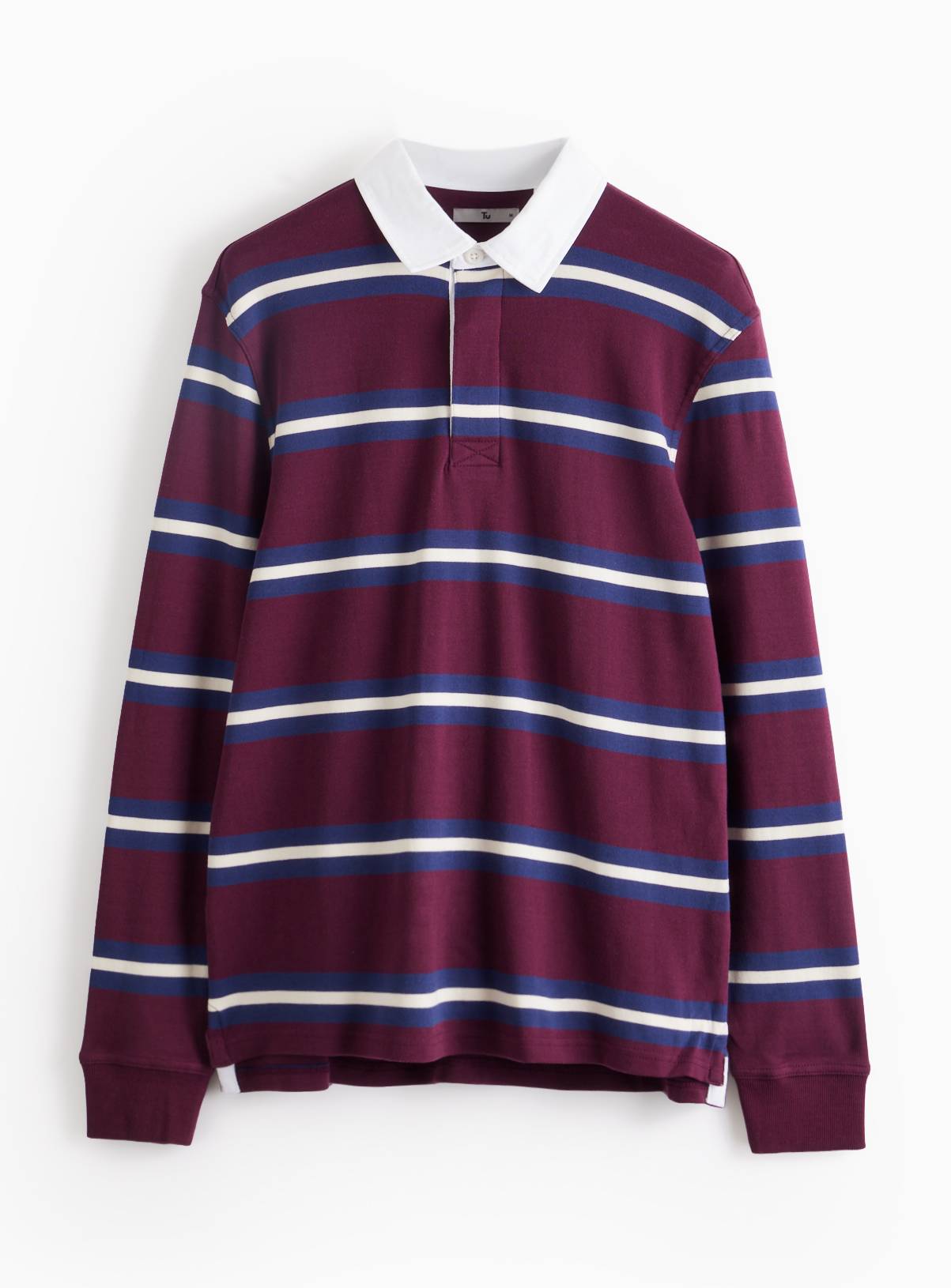 Dark Red Long Sleeve Rugby Shirt XL - Image 3